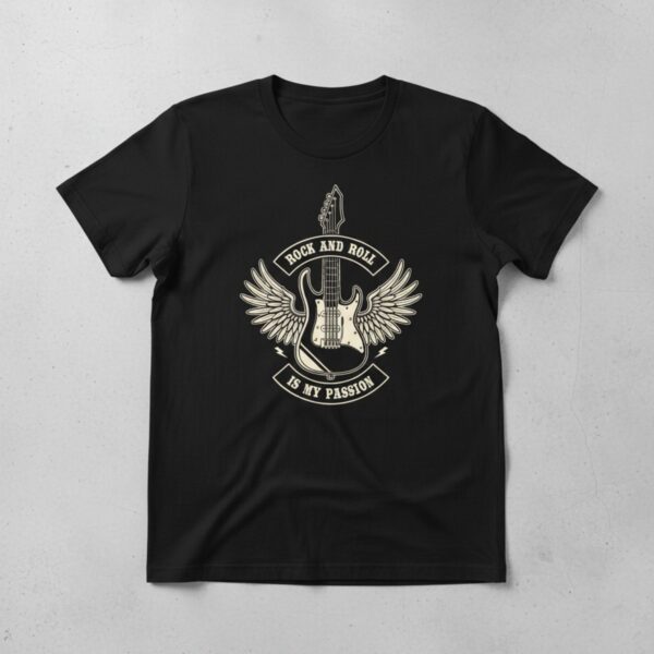 Winged Guitar Rock and Roll Tee